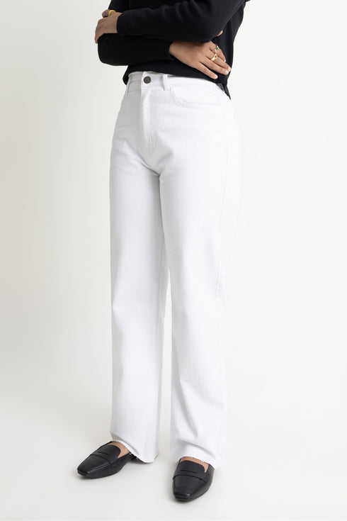 The White Straight Fit Jeans
