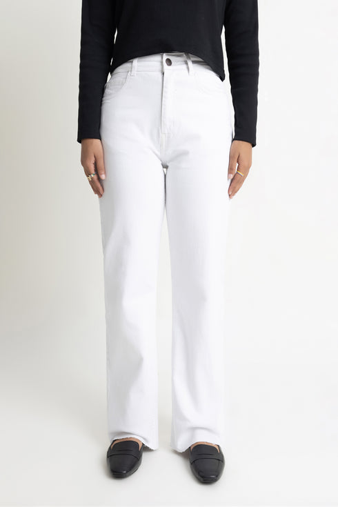 The White Straight Fit Jeans
