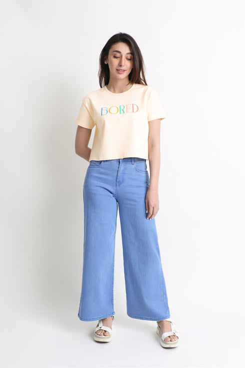 Bored Boxy Cropped Graphic T-Shirt