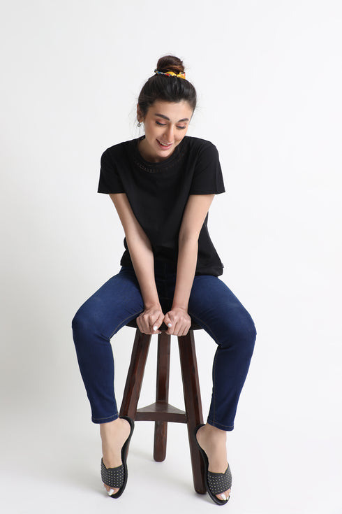 The Black Laced T-Shirt