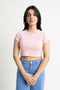 Pink Fitted Cropped T-Shirt