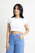 White Fitted Cropped T-Shirt