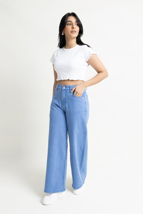White Fitted Cropped T-Shirt
