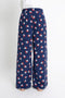 Blue Printed Pleated Pants