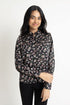 Black Silk Floral Top