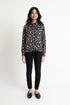 Black Silk Floral Top