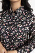 Black Silk Floral Top
