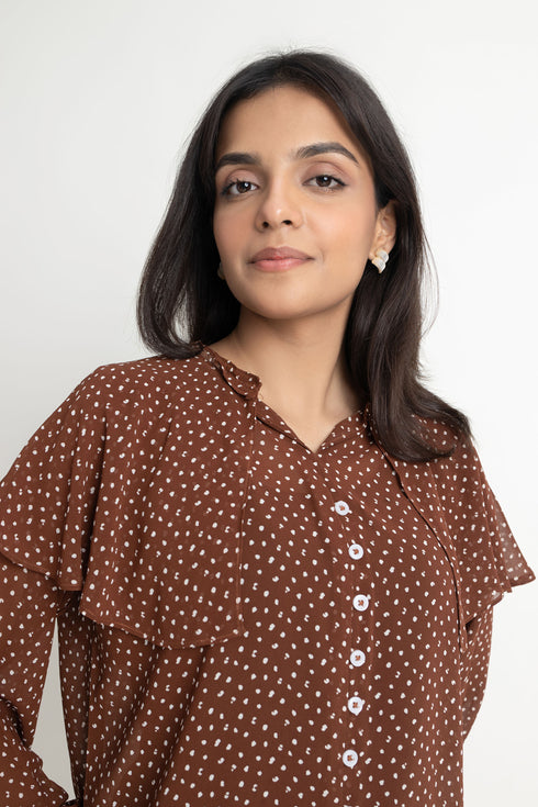 Brown Georgette Top
