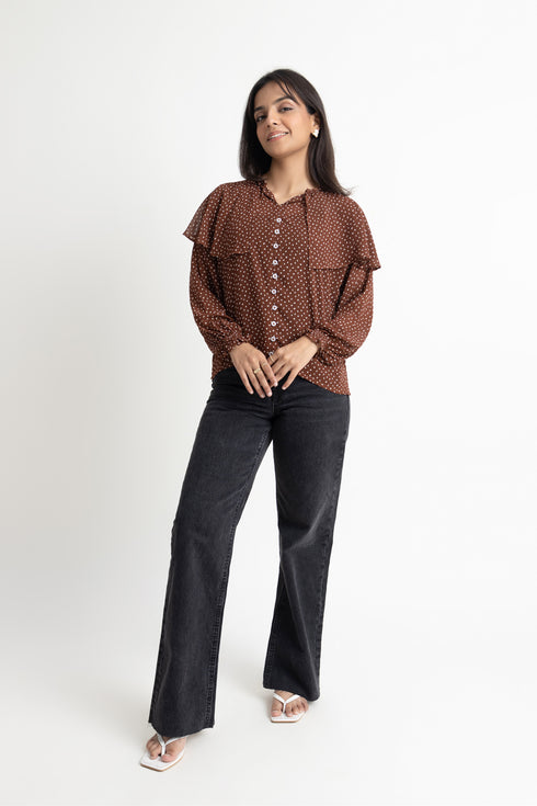 Brown Georgette Top