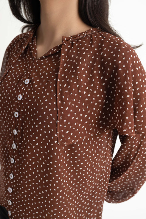 Brown Georgette Top