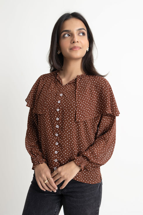 Brown Georgette Top