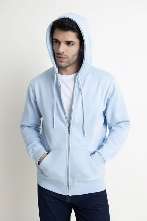 Ice Blue Zipper Hoodie