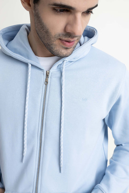 Ice Blue Zipper Hoodie