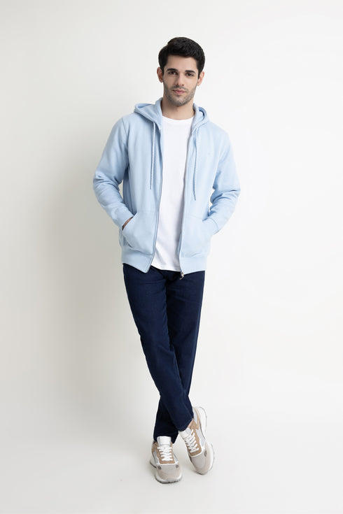 Ice Blue Zipper Hoodie