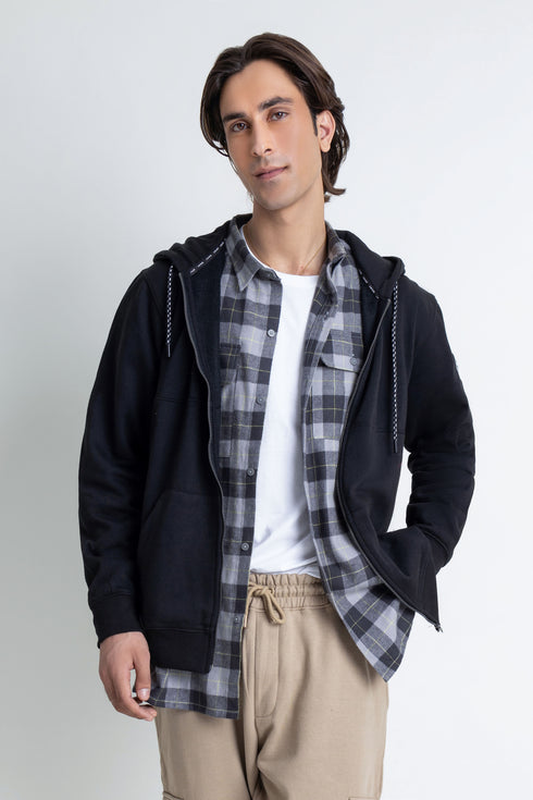 The Black Cut and Sew Hoodie