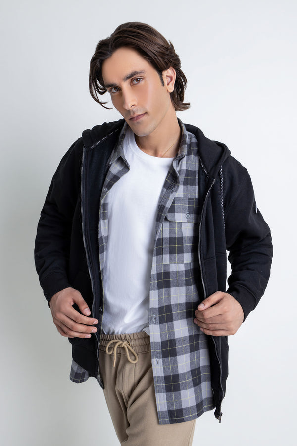 The Black Cut and Sew Hoodie