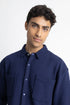Navy Blue Quilted Overshirt