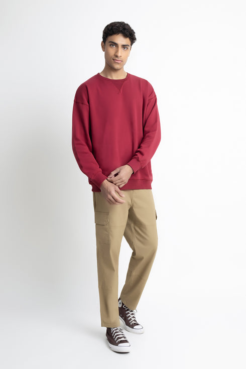 Maroon Oversized Sweatshirt