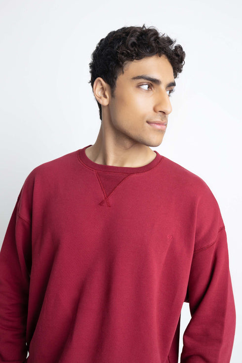 Maroon Oversized Sweatshirt