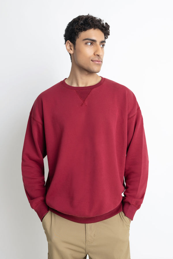 Maroon Oversized Sweatshirt