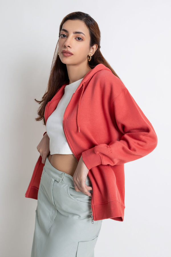 The Oversized Red Hoodie