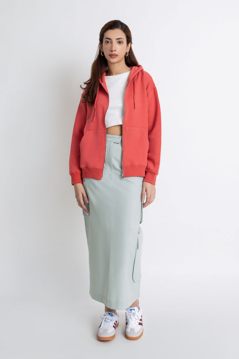 The Oversized Red Hoodie