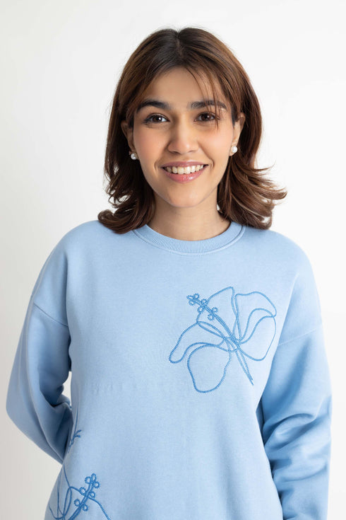 Extreme Oversized Ice Blue Sweatshirt