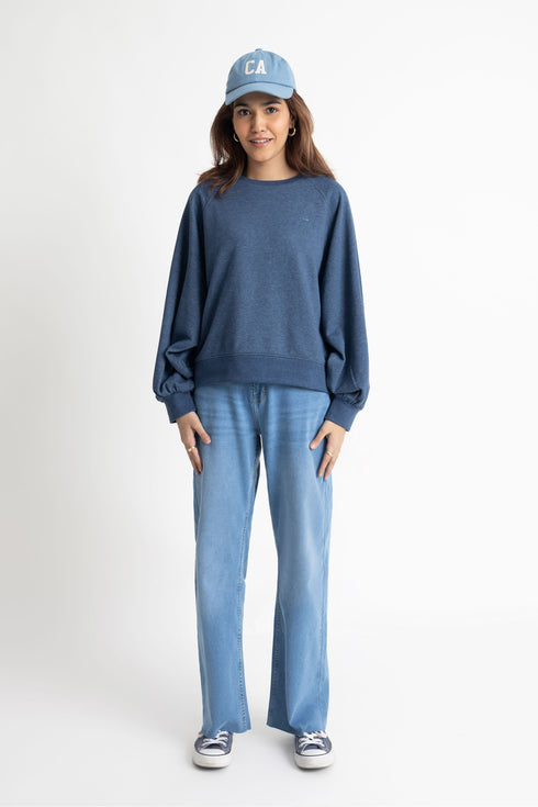 Midnight Blue Cropped Sweatshirt