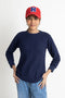 Blue Waffle Knit T-Shirt