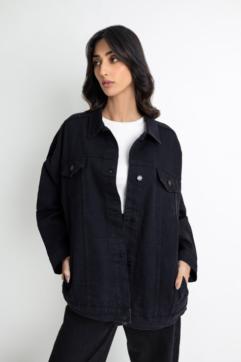 The Black Oversized Denim Jacket