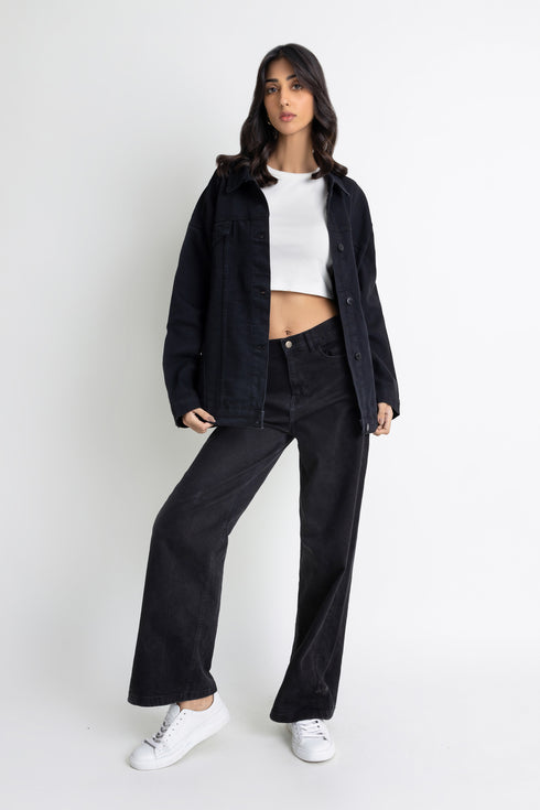 The Black Oversized Denim Jacket