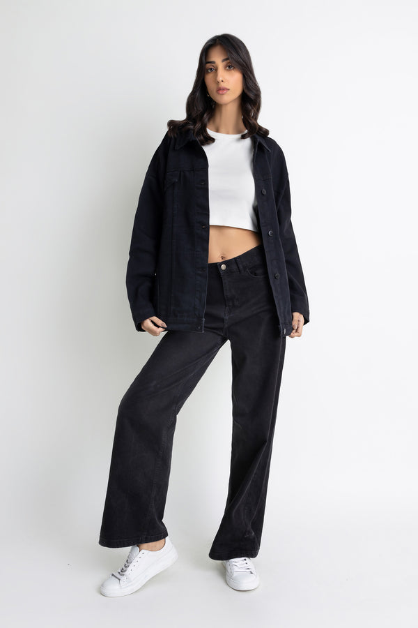The Black Oversized Denim Jacket