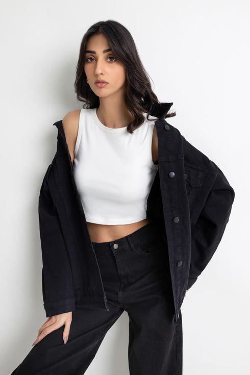 The Black Oversized Denim Jacket