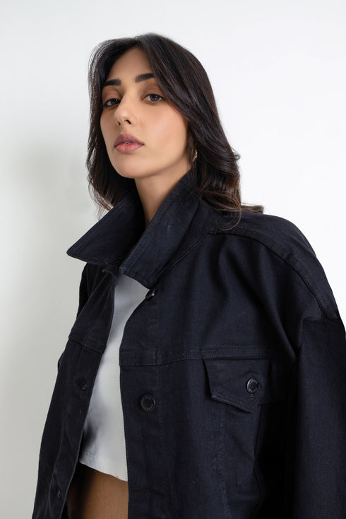 The Black Oversized Denim Jacket