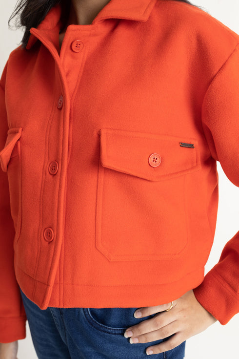 The Orange Wool Shacket