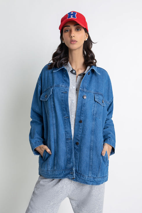 The Mid Wash Oversized Denim Jacket
