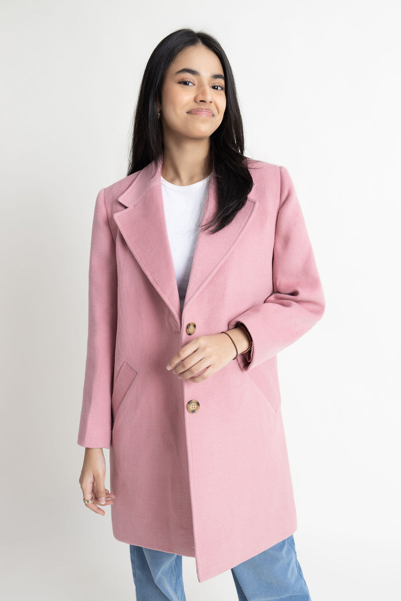 The Pink Long Coat Carom.pk