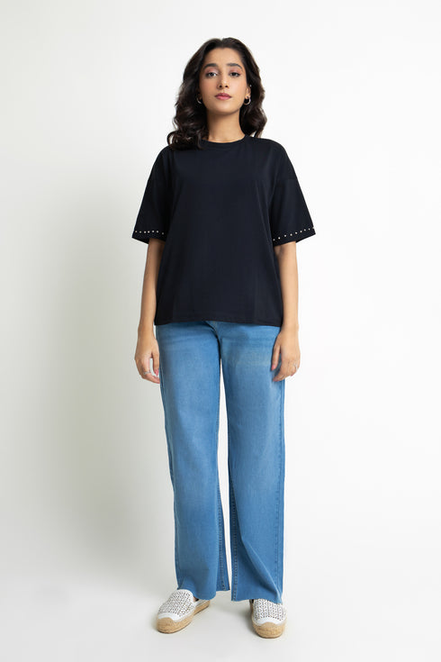The Black Embellished Tee