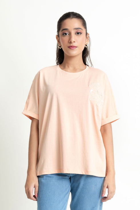 Peach Kimono Tee