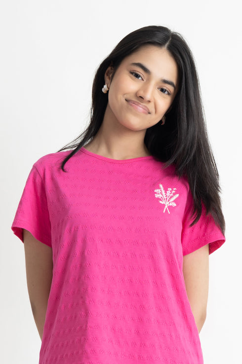 Candy Pink Boxy T-Shirt