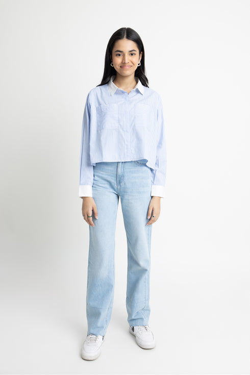 Striped Cropped Shirt