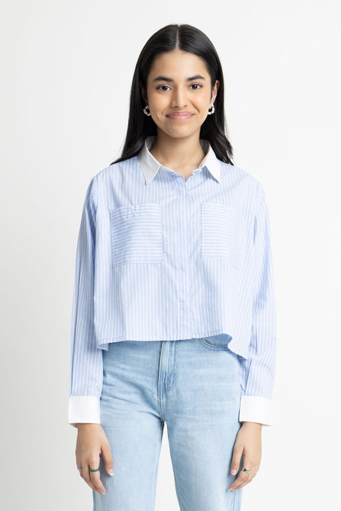 Striped Cropped Shirt
