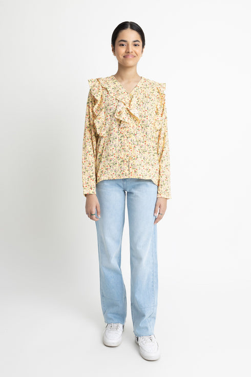 Floral Ruffle blouse
