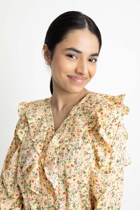 Floral Ruffle blouse
