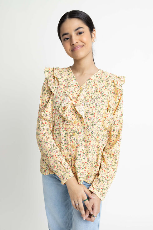 Floral Ruffle blouse
