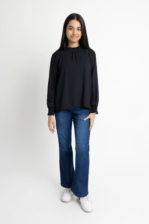 The Black Pleated Top