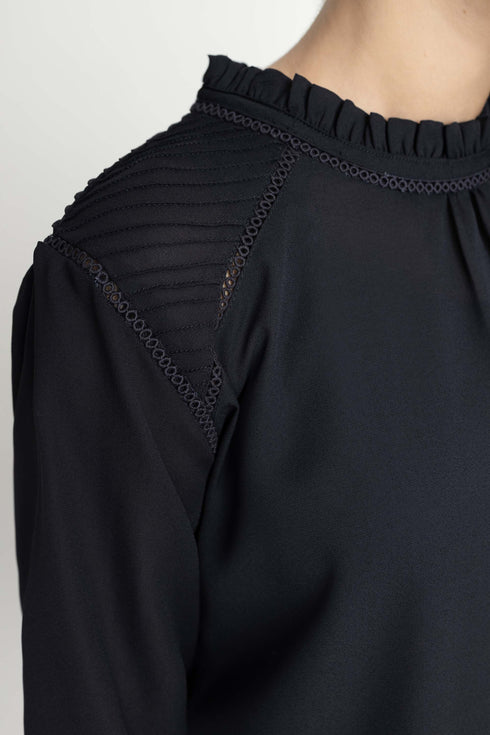 The Black Pleated Top