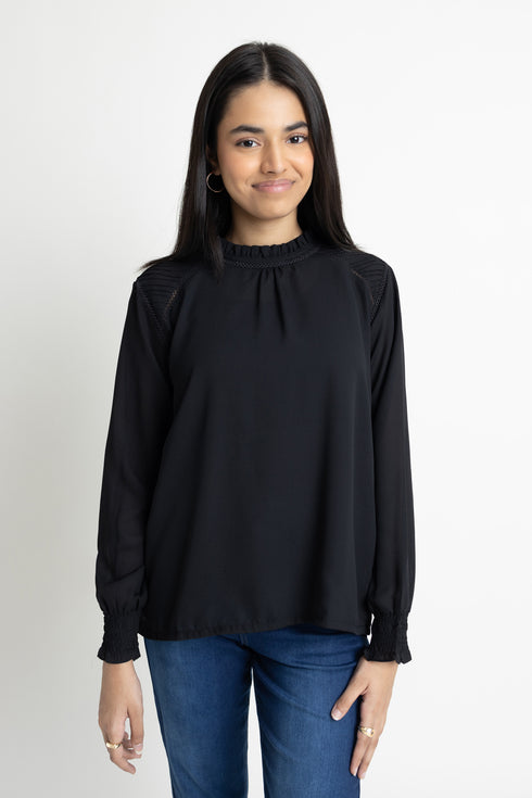 The Black Pleated Top