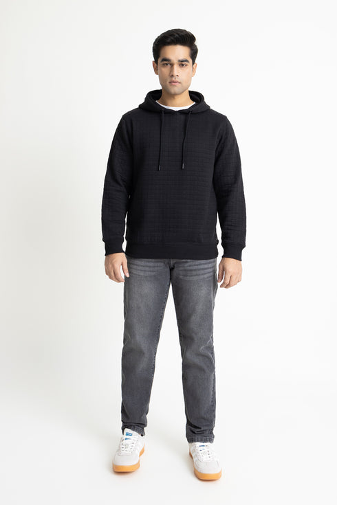 The Quilted Black Hoodie