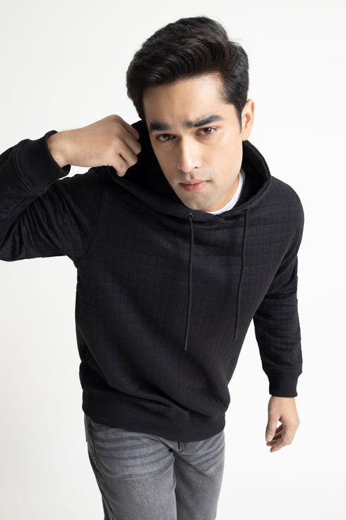 The Quilted Black Hoodie